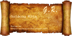 Gulácsy Rita névjegykártya